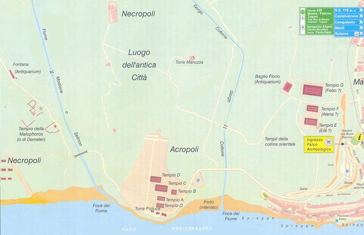 Mappa del Parco Archeologico di Selinunte